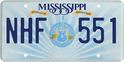 MS license plate NHF551