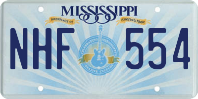 MS license plate NHF554