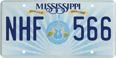 MS license plate NHF566