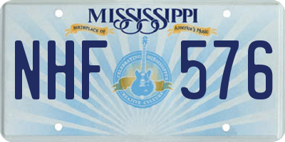 MS license plate NHF576