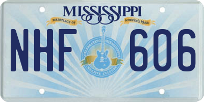 MS license plate NHF606
