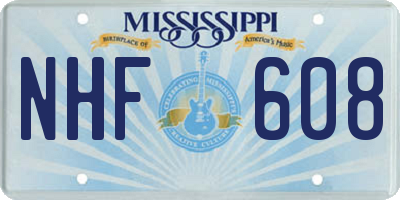MS license plate NHF608