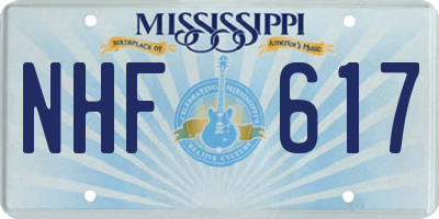 MS license plate NHF617