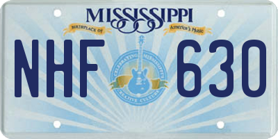 MS license plate NHF630
