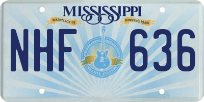 MS license plate NHF636