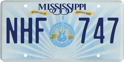 MS license plate NHF747