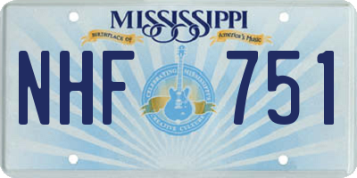 MS license plate NHF751