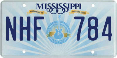 MS license plate NHF784
