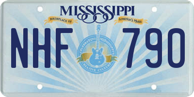 MS license plate NHF790