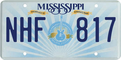MS license plate NHF817