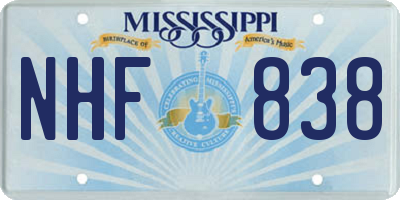 MS license plate NHF838