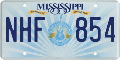 MS license plate NHF854