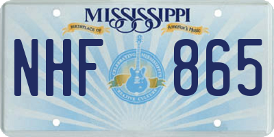 MS license plate NHF865