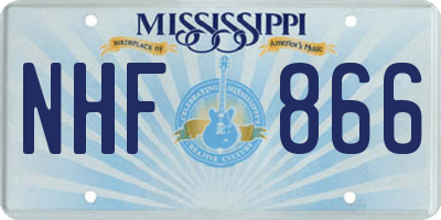 MS license plate NHF866