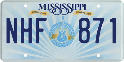 MS license plate NHF871