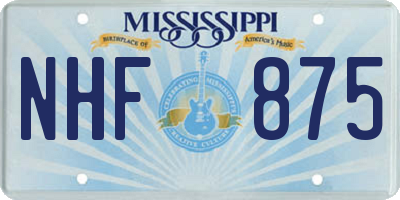 MS license plate NHF875