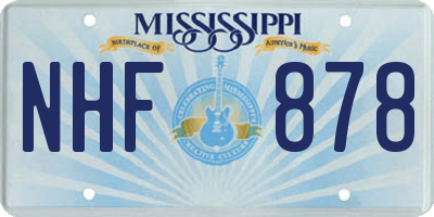 MS license plate NHF878