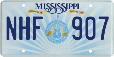 MS license plate NHF907