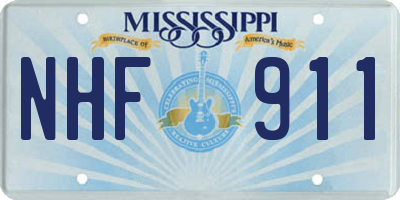 MS license plate NHF911