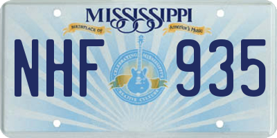 MS license plate NHF935