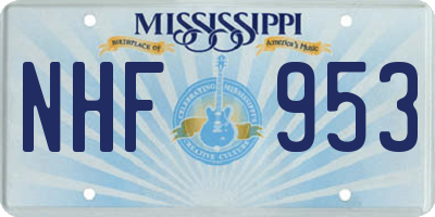 MS license plate NHF953
