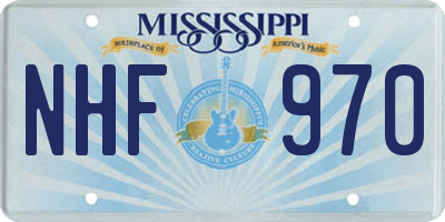 MS license plate NHF970
