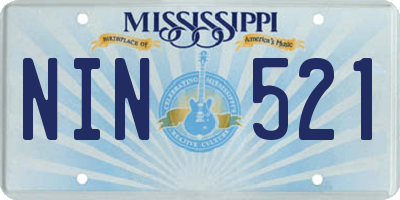 MS license plate NIN521