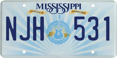 MS license plate NJH531