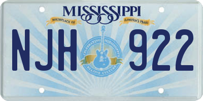 MS license plate NJH922