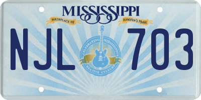 MS license plate NJL703