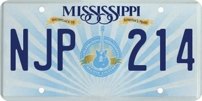 MS license plate NJP214