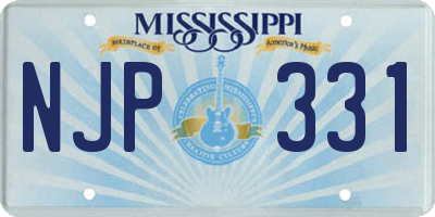 MS license plate NJP331