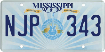 MS license plate NJP343