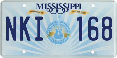 MS license plate NKI168
