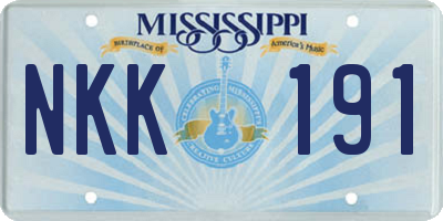 MS license plate NKK191