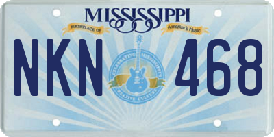 MS license plate NKN468