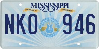 MS license plate NKO946