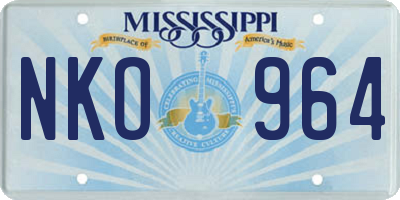 MS license plate NKO964