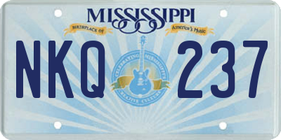 MS license plate NKQ237