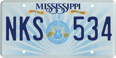 MS license plate NKS534