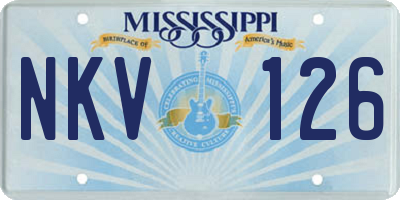 MS license plate NKV126