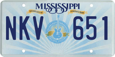 MS license plate NKV651