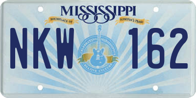 MS license plate NKW162