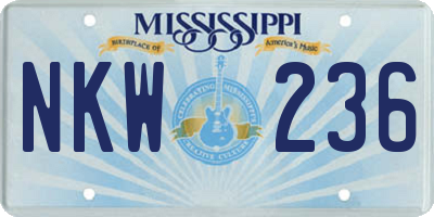 MS license plate NKW236