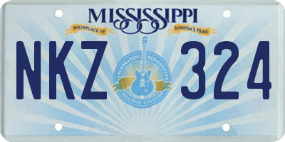 MS license plate NKZ324