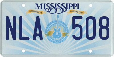 MS license plate NLA508