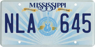 MS license plate NLA645