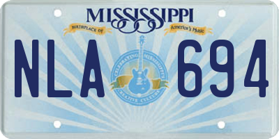 MS license plate NLA694