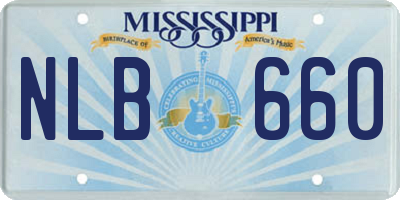 MS license plate NLB660
