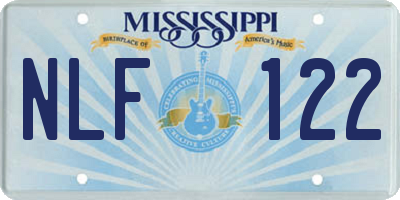 MS license plate NLF122